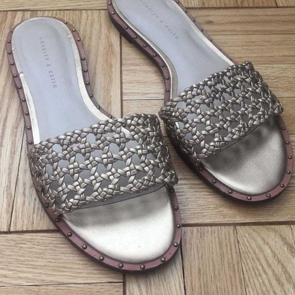 Woven Slip-ones with stud detail